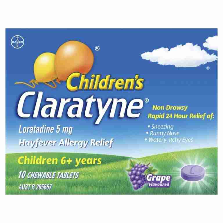 Claratyne Children’S Hayfever & Allergy & Hayfever Relief Grape Flavoured 10 Tablets