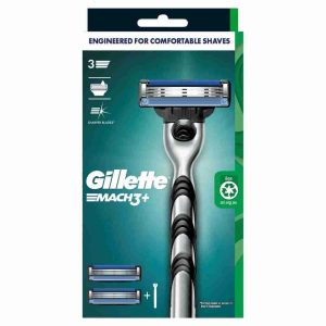 Gillette Mach3+ Razor 1 Handle + 2 Cartridges, Shave Care