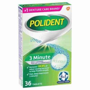 Polident 3 Minute Daily Cleanser for Dentures 36 Tablets