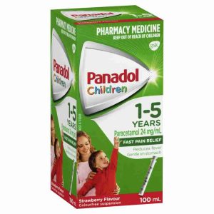Panadol Children 1 - 5 Years Colourfree suspensionension, Strawberry Flavour, 100ml