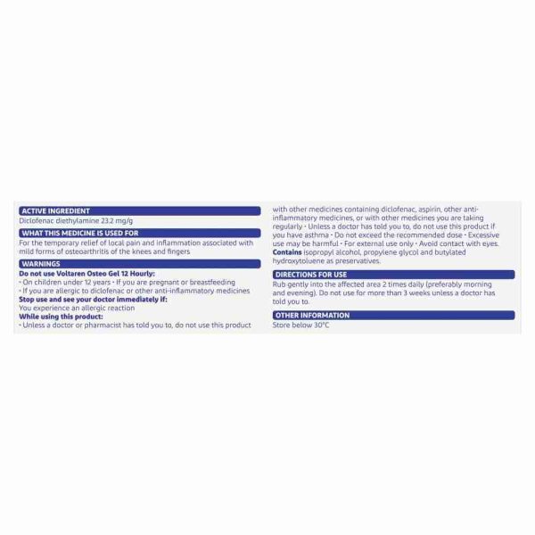 Voltaren Pain Relief Gel 12 Hourly