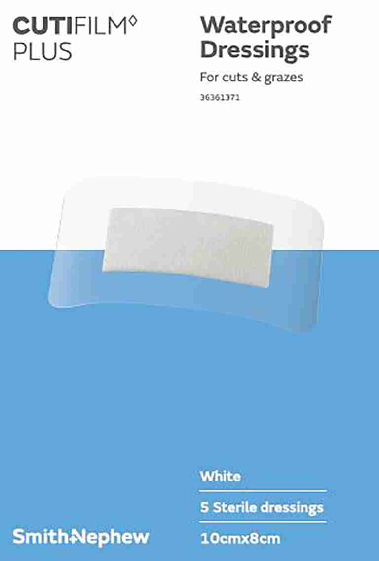Cutifilm Plus Waterproof Dressing 10X8cm 5 Pack