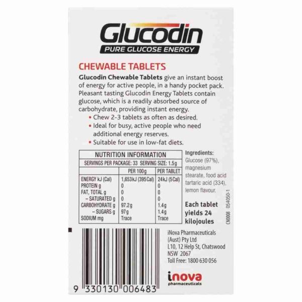Glucodin Pure Glucose Energy Chewable Tablets 50g
