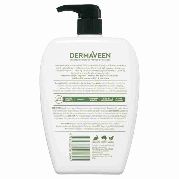 Dermaveen Extra Hydration Gentle Soap - Free Wash For Extra Dry, Itchy & Sensitive Skin 1L