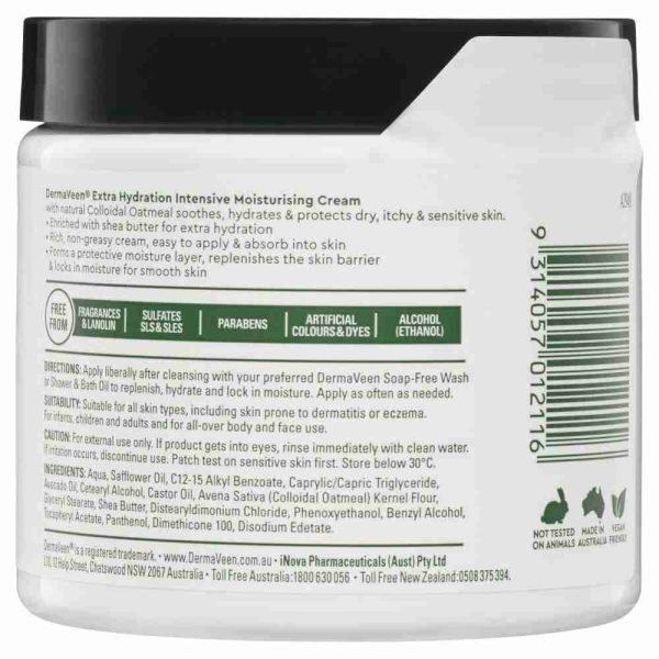 Dermaveen Intensive Extra Hydration Moisturising Cream 450G