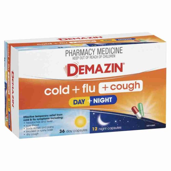 Demazin Cold + Flu + Cough Day + Night 48 Capsules