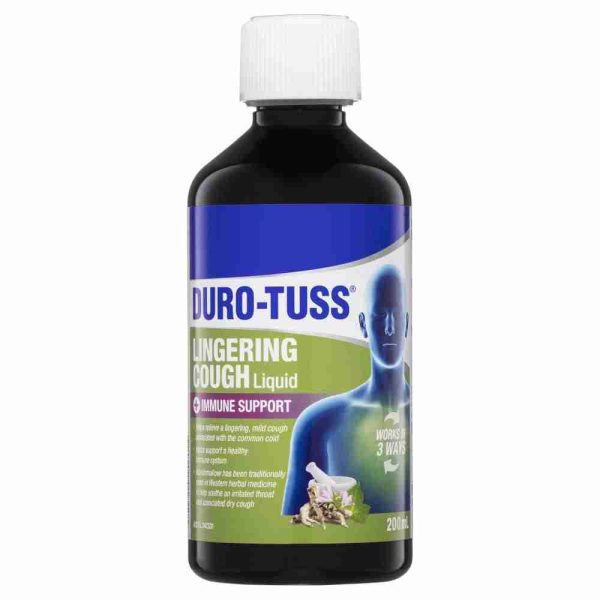 Duro - Tuss Lingering Cough Liquid Immune Support Blackberry & Vanilla 200ml