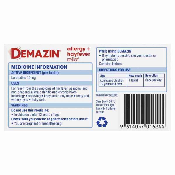 Demazin Allergy + Hayfever Relief Non - Drowsy 30 Tablets