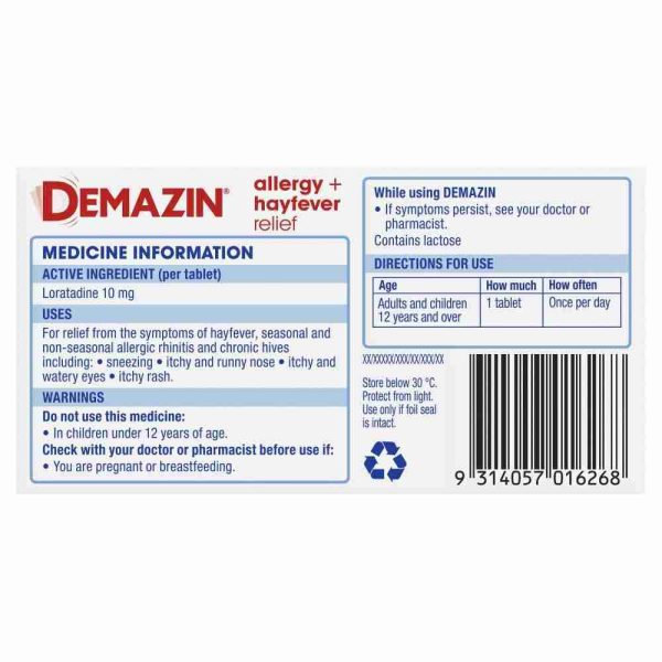 Demazin Allergy + Hayfever Relief Non - Drowsy 60 Tablets