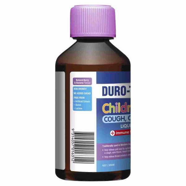 Duro - Tuss Children'S Cough, Cold & Flu Liquid + Immune Support 200ml