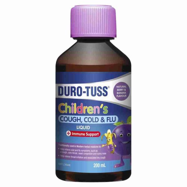 Duro - Tuss Children'S Cough, Cold & Flu Liquid + Immune Support 200ml