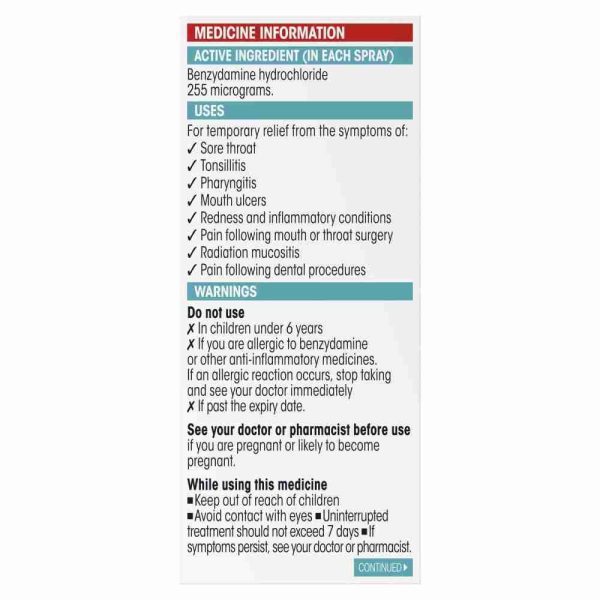 Difflam Sore Throat Spray 176 Sprays 30ml - Fresh Mint Anti - Inflammatory