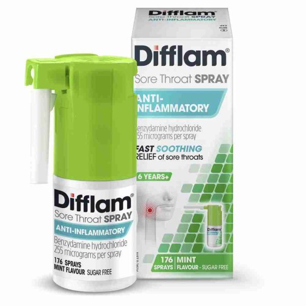 Difflam Sore Throat Spray 176 Sprays 30ml - Fresh Mint Anti - Inflammatory