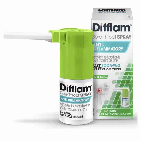 Difflam Sore Throat Spray 176 Sprays 30ml - Fresh Mint Anti - Inflammatory