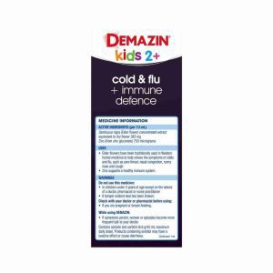 Demazin Kids 2+ Cold & Flu + Immune Defence Natural Berry Oral Liquid 200ml - Image 3