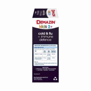 Demazin Kids 2+ Cold & Flu + Immune Defence Natural Berry Oral Liquid 200ml - Image 4