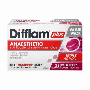 Difflam Plus Sore Throat Triple Action Lozenges Berry 32 Lozenges - Image 3