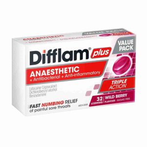 Difflam Plus Sore Throat Triple Action Lozenges Berry 32 Lozenges - Image 1