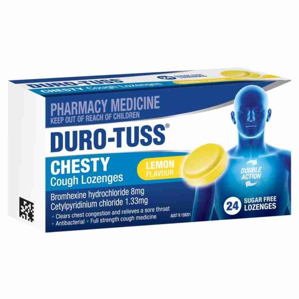 Duro - Tuss Chesty Cough Lozenges Lemon 24 Lozenges