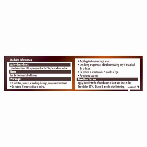 Betadine Cold Sore Ointment 7.5G