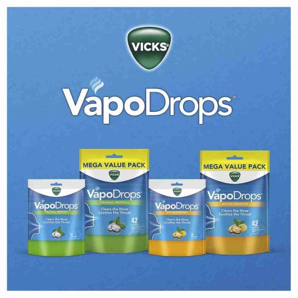 Vicks Vapodrops Butter Menthol Lozenges 24 Pack