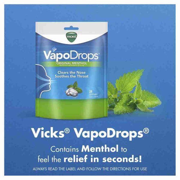 Vicks Vapodrops Original Menthol Lozenges 24 Pack