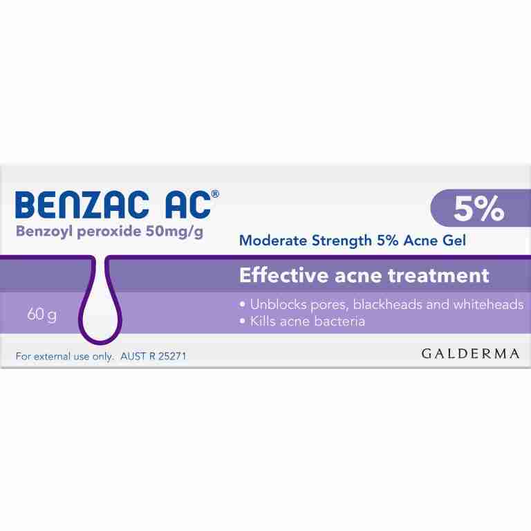 Benzac Ac Moderate Strength 5% Acne Gel 60G