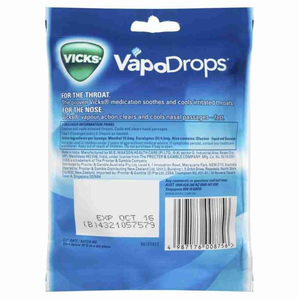 Vicks Vapodrops Original Menthol Lozenges 24 Pack