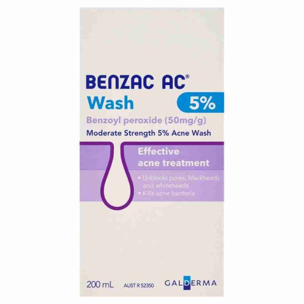 Benzac Ac Moderate Strength 5% Acne Wash 200ml