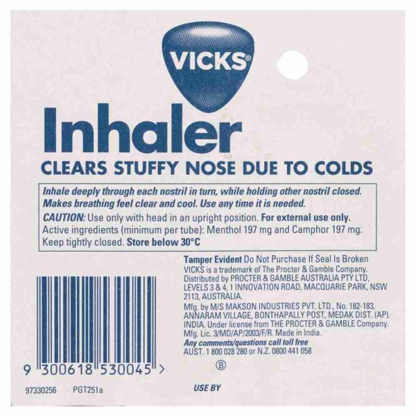 Vicks Inhaler Nasal Congestant Cold 0.5ml