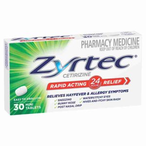 Zyrtec Rapid Acting Hayfever & Allergy Relief Antihistamine Mini Tablets