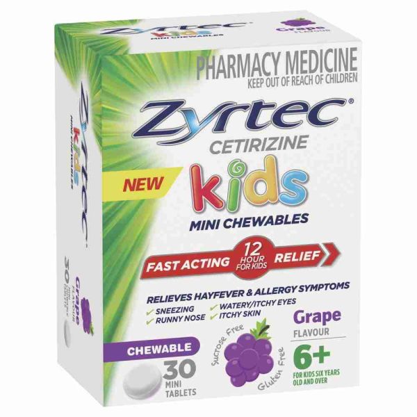 Claratyne Children'S Hayfever & Allergy Relief Grape Flavoured 30 Chewable Tablets