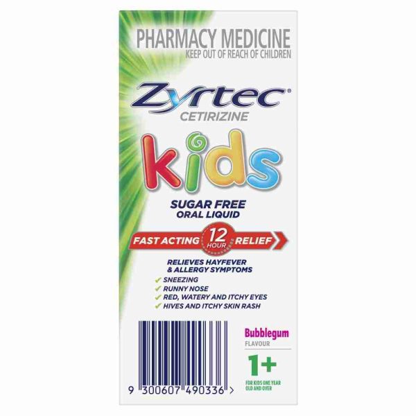 Zyrtec Kids Allergy & Hayfever Relief Antihistamine Bubblegum Liquid
