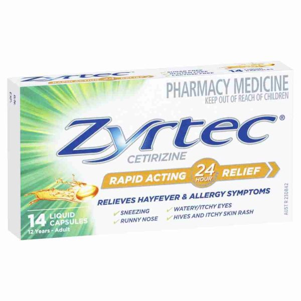 Zyrtec Rapid Acting Hayfever & Allergy Relief Antihistamine Liquid Capsules