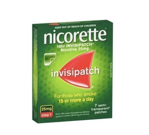 Nicorette Quit Smoking Nicotine 16 hour Invisipatch Step 1 25mg 7 Pack