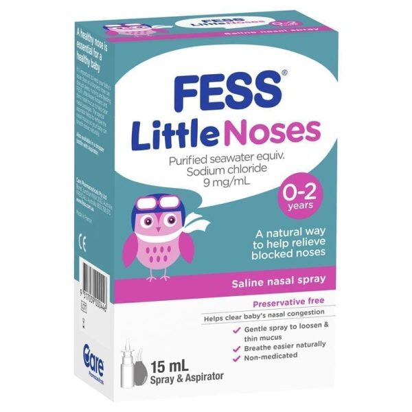 3* Fess Little Noses Saline Nose Spray + Aspirator 15ml