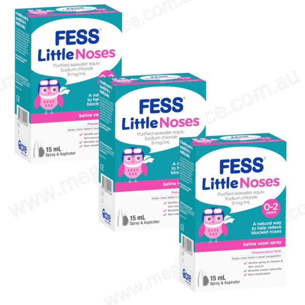 3* Fess Little Noses Saline Nose Spray + Aspirator 15ml
