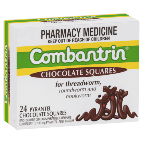 Combantrin Threadworm Chocolate Squares 24 Pack