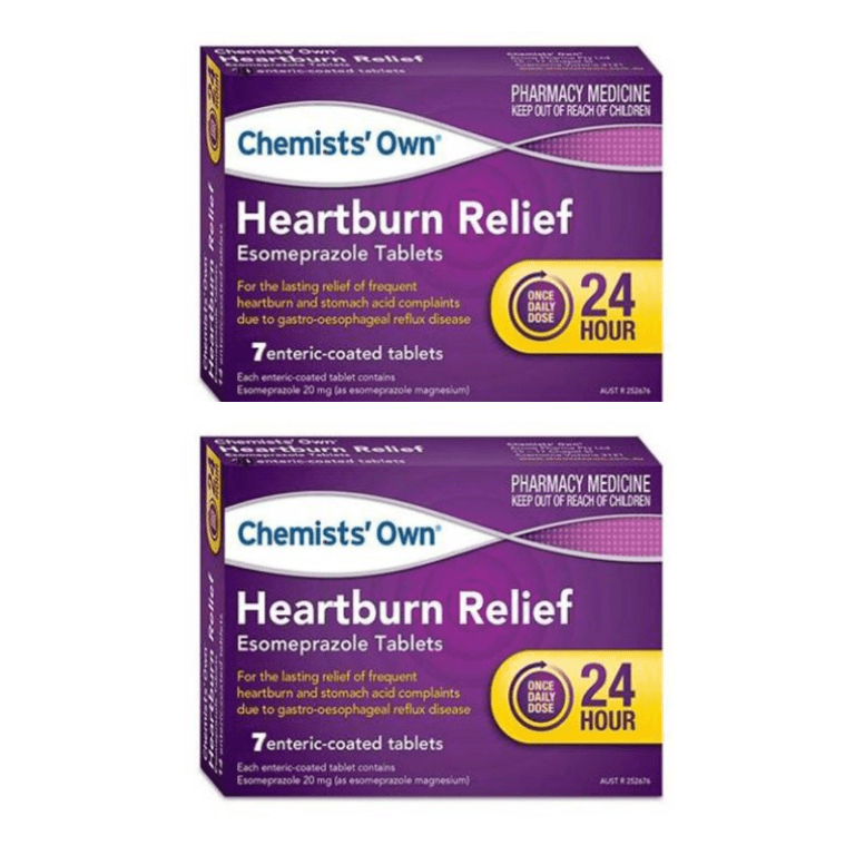 2* Chemists’ Own Heartburn Stomach Acid Relief 20mg Once Daily Dose 7 Tablets