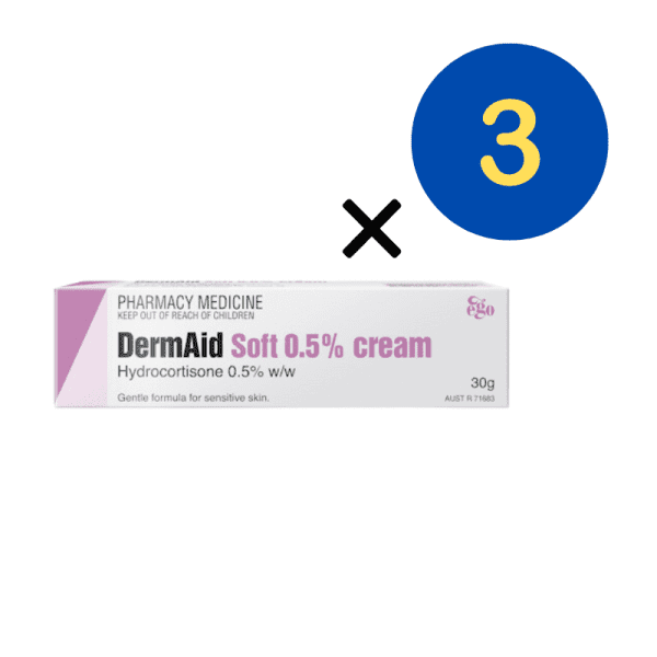 3* Ego Dermaid Soft Cream 30G Gentle Cream 0.5% Rashes Dermatitis Eczema