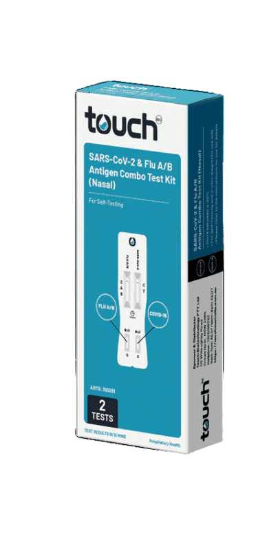 3 TOUCH COVID-19 and Flu AB Rapid Antigen Combo Test - For Self Testing 2 Tests