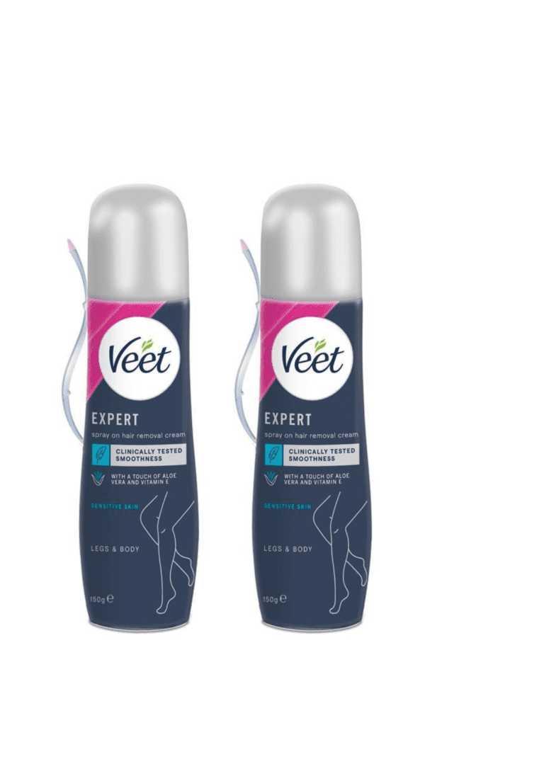 2* Veet Silk & Fresh Spray On Hair Removal Cream For Sensitive Skin 150G = 300G