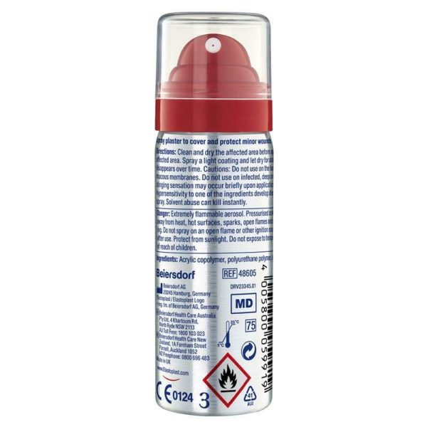 2* Elastoplast First Aid Spray Plaster Waterproof Seals The Wound 40ml