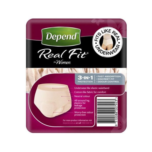 4* Depend Women Real Fit Underwear Extra Large Discreet Breathable 8