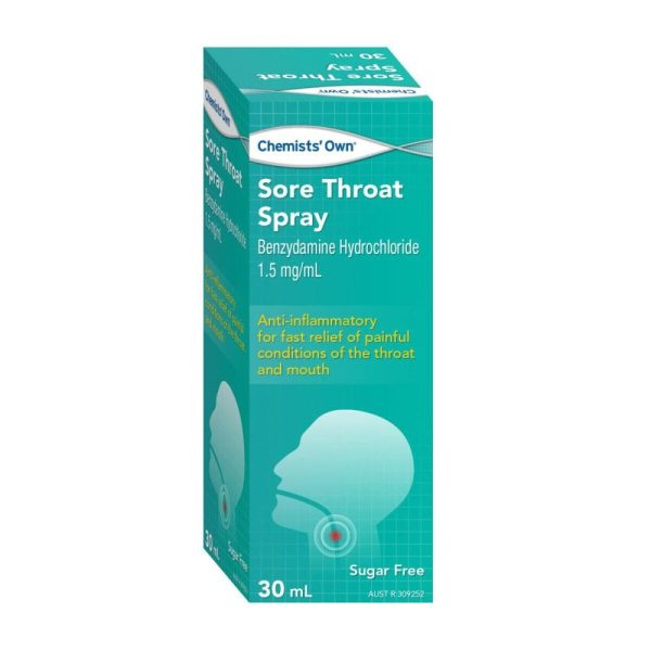 2* Chemists' Own Sore Throat Spray Anti - Inflammatory For Throat & Mouth 30ml