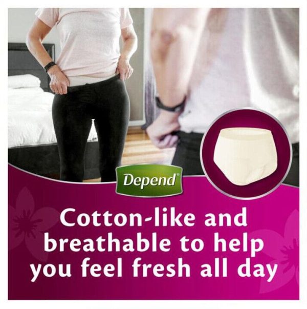 4* Depend Women Real Fit Underwear Extra Large Discreet Breathable 8