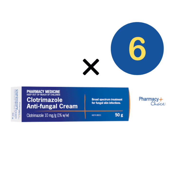 6* Pharmacy Choice Clotrimazole Anti Fungal Cream 50G (Same As Canesten)