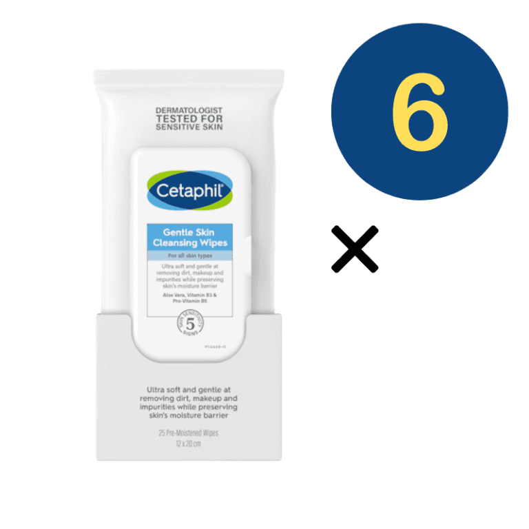 6* Cetaphil Gentle Skin Cleaning Wipes 25 Pack