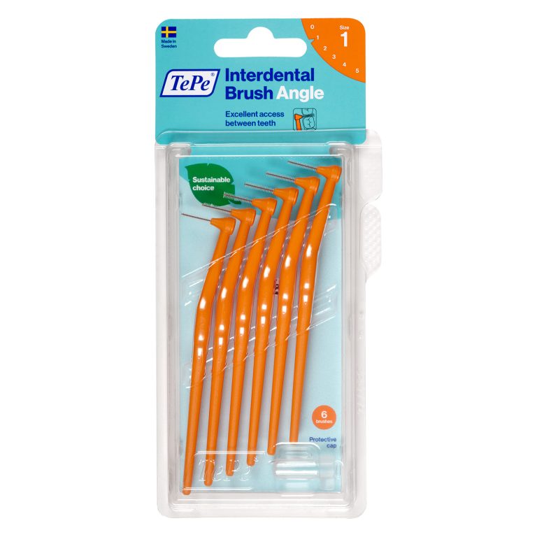 TEPE Interdental Brush Angle Orange Pack (ISO 1) 6 Pack
