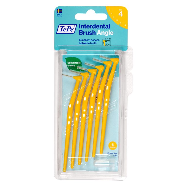 TEPE Interdental Brush Angle Yellow Pack (ISO 4) 6 Pack